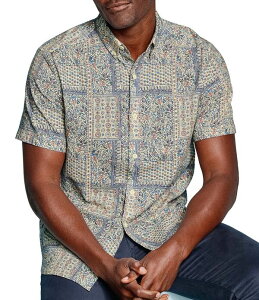�W�����X�g���A���h�}�[�t�B�[ �����Y �g�b�v�X �V���c �v�����g Johnston & Murphy Hampton Bandana Print Short Sleeve Woven Shirt White Multi Bandana �z���C�g