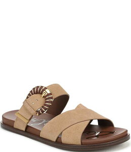 �T���G�f���}�� ���f�B�[�X �V���[�Y �p���v�X �T���_�� �X�G�[�h Sam Edelman Lucy Suede Criss Cross Buckle Hardware Slide Sandals Bamboo Brown �u���E��