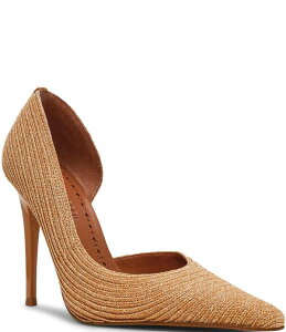 �X�e�B�[�u �}�f�� ���f�B�[�X �V���[�Y �q�[�� Steve Madden Elegant Raffia d'Orsay Stiletto Pumps Natural