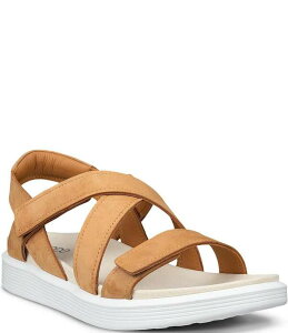 �G�R�[ ���f�B�[�X �V���[�Y �p���v�X �T���_�� �X�G�[�h ECCO Women'soft Crosstrap Suede Slingback Sandals Lion