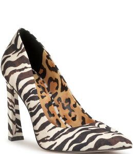 �W�F�V�J�V���v�\�� ���f�B�[�X �V���[�Y �q�[�� �v�����g Jessica Simpson Omissia Zebra Print Pointed Toe Pumps Natural/Black �u���b�N