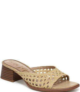 �T���G�f���}�� ���f�B�[�X �V���[�Y �T���_�� Sam Edelman Fynn Woven Raffia Slide Sandals Bleached Beechwood