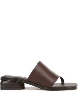 �t�����R�T���g ���f�B�[�X �V���[�Y �T���_�� ���U�[ �q�[�� Sarto by Franco Sarto Jimena Leather Square Toe Block Heel Thong Sandals Dark Brown �u���E��