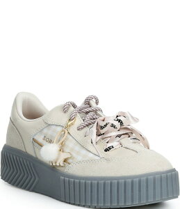 �\���� ���f�B�[�X �V���[�Y �X�j�[�J�[ �v���b�g�t�H�[�� ���U�[ Sorel Women's Onave Charm Leather Platform Court Sneakers Chalk/Gum �`���[�N