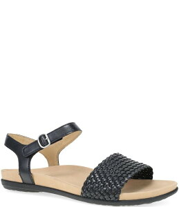 �_���X�R ���f�B�[�X �V���[�Y �p���v�X �T���_�� ���U�[ Dansko Jodie Leather Woven Detail Sandals Black �u���b�N
