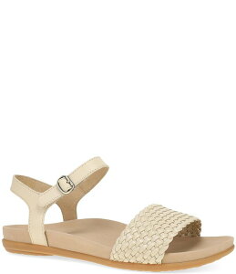 �_���X�R ���f�B�[�X �V���[�Y �p���v�X �T���_�� ���U�[ Dansko Jodie Leather Woven Detail Sandals Vanilla