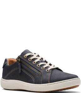 �N���[�N�X ���f�B�[�X �V���[�Y �X�j�[�J�[ �X�G�[�h ���[�X Clarks Artisanalle Nubuck Suede Side Zip Lace-Up Sneakers Navy �l�C�r�[