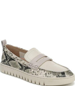 �o�C�I�j�b�N ���f�B�[�X �V���[�Y �p���v�X �v�����g ���U�[ ���[�t�@�[ Vionic Uptown Leather Snake Print Packable Penny Loafers Creamulti �N���[��