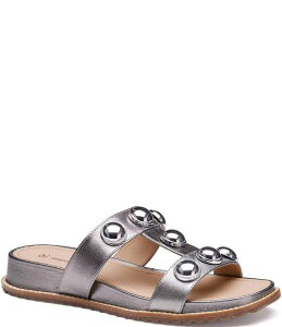 �W�����X�g���A���h�}�[�t�B�[ ���f�B�[�X �V���[�Y �T���_�� ���U�[ Johnston & Murphy Women's Chandler Leather Ornamented Slide Sandals Pewter �s���[�^�[