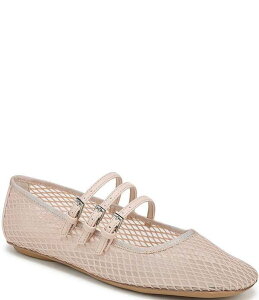 �t�����R�T���g ���f�B�[�X �V���[�Y �p���v�X ���b�V�� Franco Sarto Tatum Fishnet Mesh Triple Strap Mary Jane Ballet Flats Blush �u���b�V��