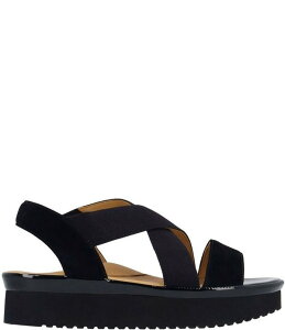 �����[���h�s�[�h ���f�B�[�X �V���[�Y �T���_�� �v���b�g�t�H�[�� �X�G�[�h L'Amour Des Pieds Aizling Suede Platform Wedge Slip on Sandals Black �u���b�N