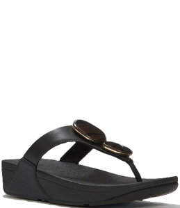 �t�B�b�g�t���b�v ���f�B�[�X �V���[�Y �T���_�� FitFlop Lulu Marbled-Stone Thong Wedge Sandals Black �u���b�N
