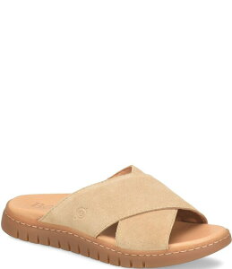 �{�[�� ���f�B�[�X �V���[�Y �p���v�X �T���_�� �X�G�[�h Born Adia Suede Cross Band Sandals Taupe �g�[�v
