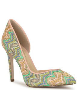 �W�F�V�J�V���v�\�� ���f�B�[�X �V���[�Y �q�[�� Jessica Simpson Prizma Rainbow Chevron Raffia d'Orsay Pumps Blue Green �u���[