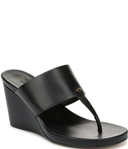�t�����R�T���g ���f�B�[�X �V���[�Y �T���_�� ���U�[ Sarto by Franco Sarto Taleather Wedge Thong Slide Sandals Black �u���b�N