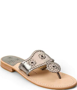 �W���b�N���W���[�X ���f�B�[�X �V���[�Y �T���_�� ���U�[ Jack Rogers Jacks Leather Woven Detail Thong Sandals Anthracite