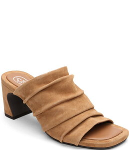 �A�b�V�� ���f�B�[�X �V���[�Y �T���_�� �M���U�[ �X�G�[�h �q�[�� ASH Eva Ruched Suede Sculptural Heel Slide Sandals Moka Mou
