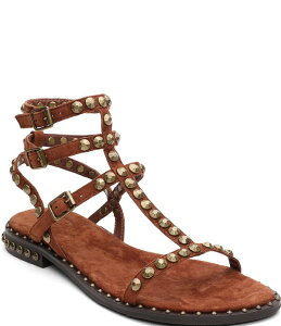 �A�b�V�� ���f�B�[�X �V���[�Y �T���_�� �X�G�[�h ASH Play 2 Suede Studded Gladiator Flat Sandals Tajine