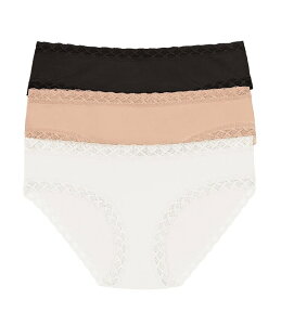 �i�g�� ���f�B�[�X �A���_�[�E�F�A �p���c ���[�X�g���� ���[�X Natori Bliss Girl Lace Trim Brief Panty 3-Pack Cafe