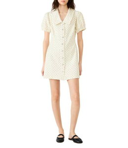 �X�e�B�[�u �}�f�� ���f�B�[�X �g�b�v�X �����s�[�X �h�b�g�� �h�b�g �~�j Steve Madden Laina Short Sleeve Polka Dot Mini Dress Pristine Ivory �A�C�{���[