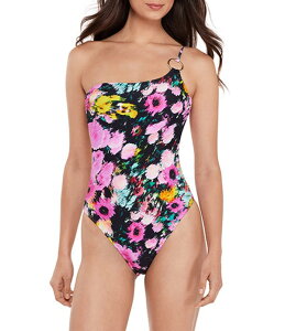 �X�e�B�[�u �}�f�� ���f�B�[�X �g�b�v�X �����s�[�X Steve Madden Dazey Fields One Shoulder High Cut Leg One Piece Swimsuit Multi �}���`�J���[