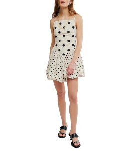 �t���[�s�[�v�� ���f�B�[�X �g�b�v�X �����s�[�X �h�b�g�� �h�b�g �~�j �m�[�X���[�u Free People Misty Mini Polka Dot Square Neck Sleeveless Bubble Hemini Dress Tea Combo �h�b�g