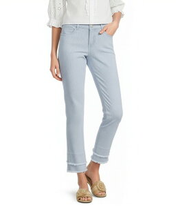 �f���N���V�[ ���f�B�[�X �{�g���X �f�j���p���c �N���b�v�h �W�[���Y Democracy AbsolutionR Kick & Flare Double Layer Fray Hem Cropped Jeans Powder Blue �u���[