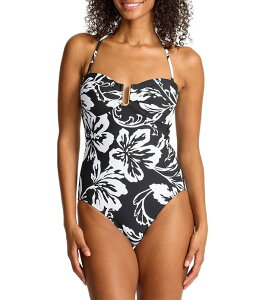�g�b�~�[�o�n�} ���f�B�[�X �g�b�v�X �����s�[�X�g���b�v���X Tommy Bahama Sunset Bloomstrapless Underwire Bandeau One Piece Swimsuit Black �u���b�N