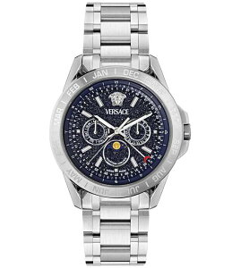 ���F���T�[�` ���f�B�[�X �A�N�Z�T���[ �r���v T�V���c Versace Men's V-Galaxy Moonphase Chronograph Stainlessteel Watch Silver �V���o�[