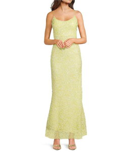 �n�j�[�A���h���[�W�[ ���f�B�[�X �g�b�v�X �����s�[�X �J�b�g�A�E�g Honey and Rosie Beaded Scoop Neck Cutout Back Flared Hem Long Dress Butter