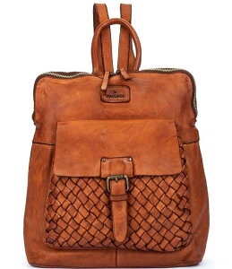 �s�R���[�m�X ���f�B�[�X �o�b�O �o�b�N�p�b�N�E�����b�N�T�b�N ���U�[ Pikolinos Faura Leather Woven Backpack Cognac