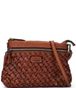 �s�R���[�m�X ���f�B�[�X �o�b�O ���U�[ Pikolinos Faura Leather Woven Crossbody Bag Cognac