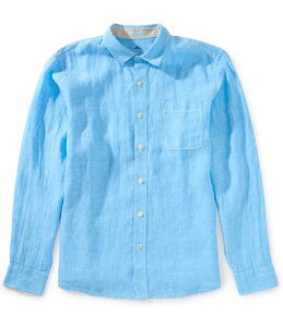 �g�b�~�[�o�n�} �����Y �g�b�v�X �V���c �g�[�� ���l�� Tommy Bahama Big & Tallinen Paradise Breezer Long Sleeve Woven Shirt Glass Bead Blue �u���[