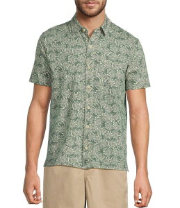�G���G���r�[�� �����Y �g�b�v�X �V���c �v�����g L.L.Bean Lakewashell Print Performance Stretch Short Sleeve Woven Shirt Sea Green Shells �O���[��