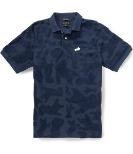 �A�N�[ �����Y �g�b�v�X �V���c AKOO Short Sleeve Polo Collar Standard Fit Connect Shirt Navy �l�C�r�[