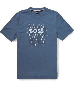 �q���[�S�{�X �����Y �g�b�v�X �V���c �g�[�� Hugo Boss Big & Tall C-Thompson 250 Short Sleeve T-Shirt Open Blue �u���[