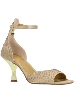 �W�F�C���j�[ ���f�B�[�X �V���[�Y �T���_�� �T�e�� �A���N�� J. Renee Lantana Satin Rhinestone Ankle Strap Dressandals Beige �x�[�W��