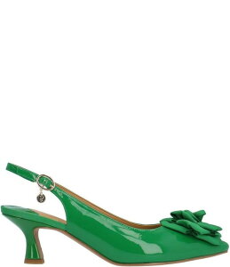 �W�F�C���j�[ ���f�B�[�X �V���[�Y �q�[�� J. Renee Kendry Patent Grosgrain Flower Slingbackitten Heel Pumps Green �O���[��