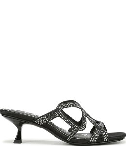 �T���G�f���}�� ���f�B�[�X �V���[�Y �T���_�� �T�e�� Circus NY by Sam Edelman Justine Rhinestone Satin Strappy Dresslide Sandals Black �u���b�N