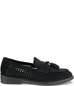 �G�R�[ ���f�B�[�X �V���[�Y �p���v�X�G�[�h ���[�t�@�[ ECCO Women's Classic Perforated Suede Tassel Penny Loafers Black �u���b�N