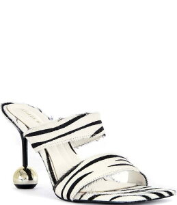 �A�U���A ���� ���f�B�[�X �V���[�Y �T���_�� �v�����g �q�[�� Azalea Wang Ophiel Zebra Print Calf Hair Ball Heel Slide Sandals Zebra �A�j�}��