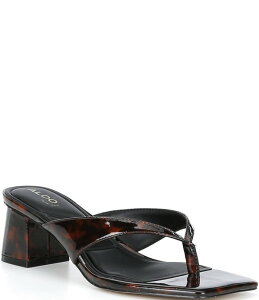 �A���h ���f�B�[�X �V���[�Y �q�[�� �v�����g �T���_�� ALDO Antonina Tortoise Print Patenthong Dressandals Tortoise