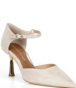 �h�i���h�v���l�[�� ���f�B�[�X �V���[�Y �q�[�� �g�[�� ���U�[ Donald Pliner Epyck Metallic Leather Pointed Toe d'Orsay Dress Pumps Platino ���^���b�N