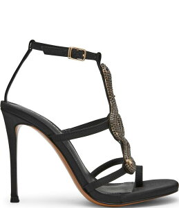 �X�e�B�[�u �}�f�� ���f�B�[�X �V���[�Y �T���_�� ���b�v�����s�[�X �A���N�� Steve Madden Python Snake Hardware Strappy Ankle Wrap Dressandals Black �u���b�N