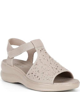 �A���b�N�X�}���[ ���f�B�[�X �V���[�Y �T���_�� �v���b�g�t�H�[�� Alex Marierica Washable Jewel Embellished Platform Sandals Beach Taupe �g�[�v