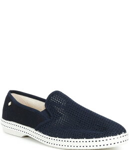 ���r�G�� �����Y �V���[�Y �X���b�|���E���[�t�@�[ ���b�V�� �R�b�g�� Rivieras Men's Classicotton Canvas Mesh Slip-On Loafers Navy �l�C�r�[