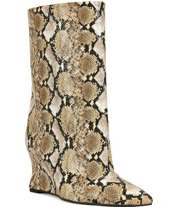 �A�U���A ���� ���f�B�[�X �V���[�Y �T���_�� �v�����g �u�[�c Azalea Wang Vinci Snake Print Slouchy Boots Beige/Multi �x�[�W��