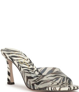 �W�F�V�J�V���v�\�� ���f�B�[�X �V���[�Y �T���_�� �v�����g Jessica Simpson Cennet Vinyl Zebra Print Slide Dressandals Natural/Black �u���b�N
