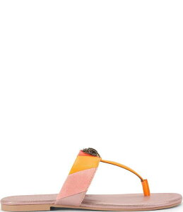 �J�[�g�W�F�C�K�[�����h�� ���f�B�[�X �V���[�Y �T���_�� �J���[�u���b�N ���S Kurt Geiger London Kensington Colorblock Logo T-Bar Sandals Pink Multi �s���N