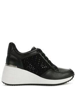 �_�i�L������ ���f�B�[�X �V���[�Y �X�j�[�J�[ DKNY by Donna Karan Kalinda Stones Rhinestone Wedge Sneakers Black/Black �u���b�N